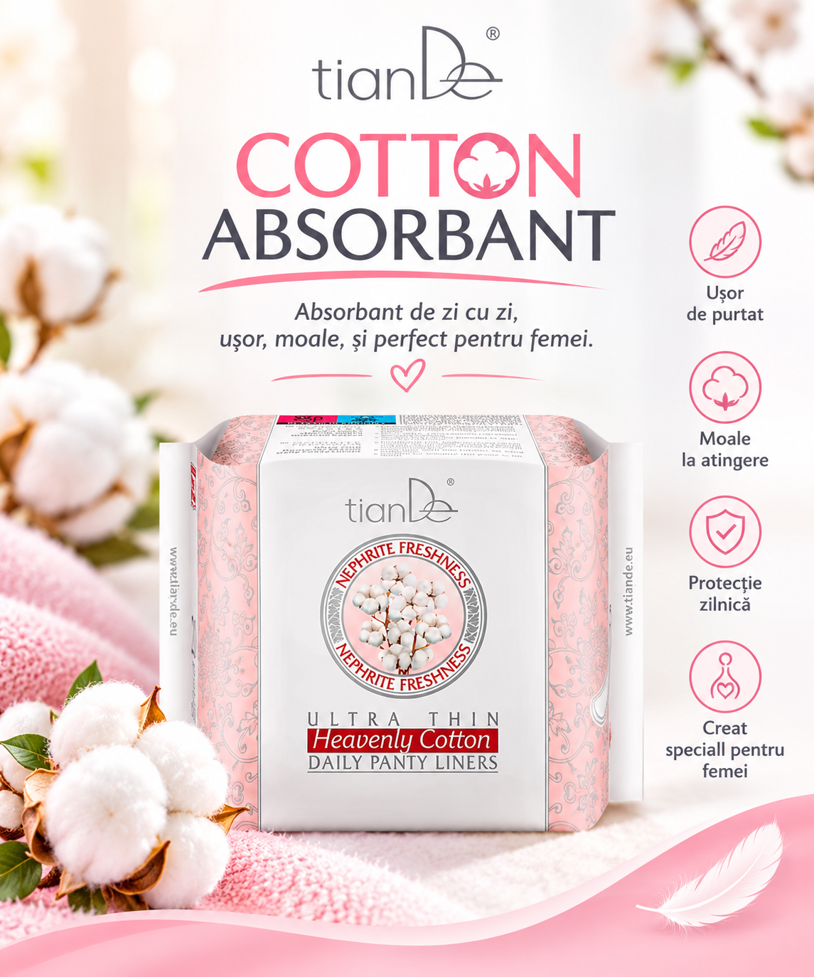 Absorbante zilnice ultra subțiri,,Bumbac Ceresc,,20 buc.  Cod 61923