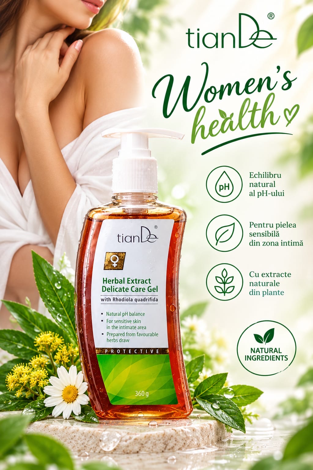 Gel pentru îngrijire intimă cu extract din plante naturale. 360g  Cod 60149