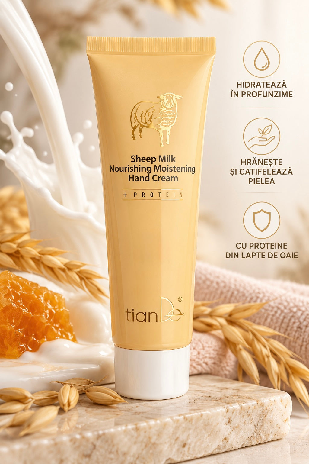 Cremă de mâini nutritivă și hidratantă cu lapte de oi, 80ml  Cod 40105