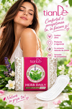 Absorbante zilnice pe bază de plante,cu anioni, din bumbac, 20buc.  Cod 61915